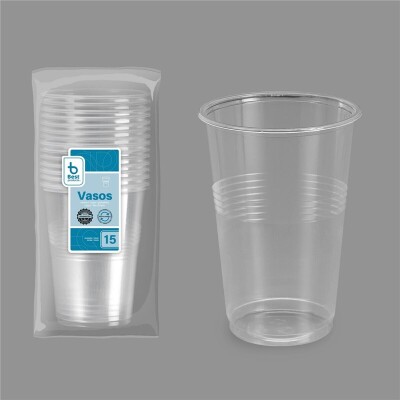 [730176] Vaso reutilizable transparente 1 L PP – Pack 15 uds