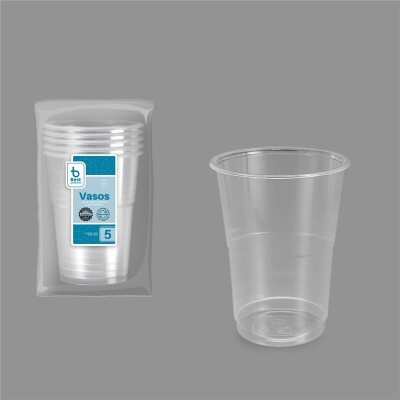[730170] Vaso reutilizable transparente 500 ml PP – Pack 5 uds