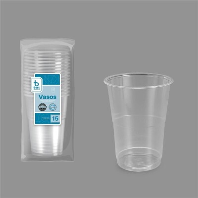 [730171] Vaso reutilizable transparente 500 ml PP – Pack 15 uds