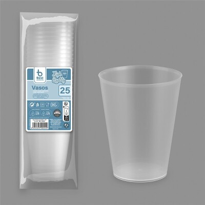 [10024] Vaso reutilizable transparente A/C 500 ml PP – Pack 25 uds
