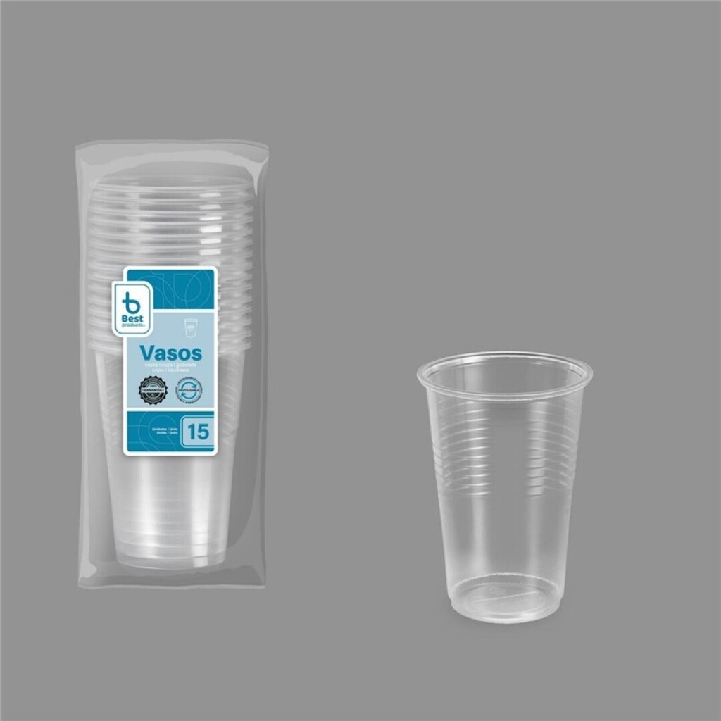[730151] Vaso reutilizable transparente 200 ml PP – Pack 15 uds