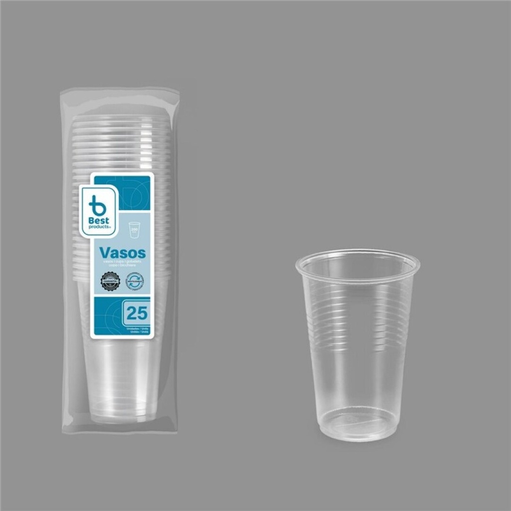 [730152] Vaso reutilizable transparente 200 ml PP – Pack 25 uds