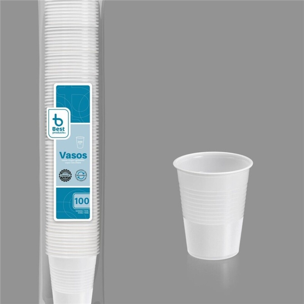 [243800] Vaso reutilizable blanco 200 ml PP – Pack 100 uds