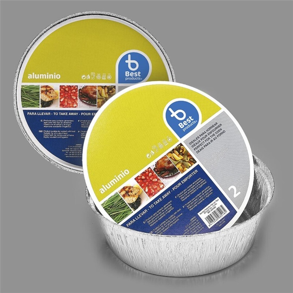 [351600] Bandeja redonda con tapa 20,3 x 4 cm – Pack 2 uds