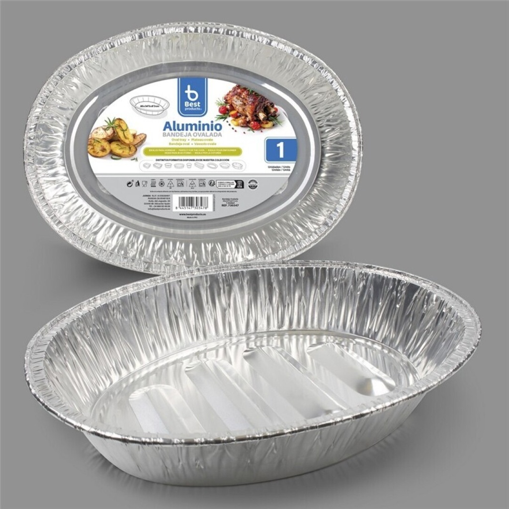 [730347] Bandeja de aluminio oval 46 x 34,50 x 8,30 cm – Pack 1 uds
