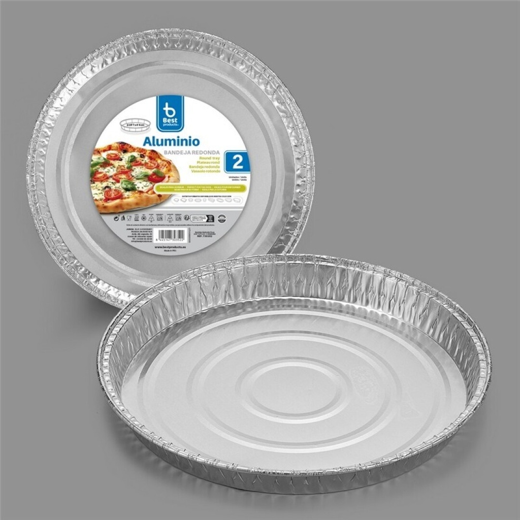 [730352] Bandeja de aluminio redonda 28,70 x 4,40 cm – Pack 2 uds
