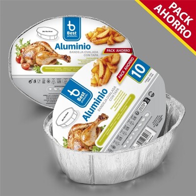[730427] Bandeja oval con tapa 26 x 19 x 10 cm – Pack 10 uds