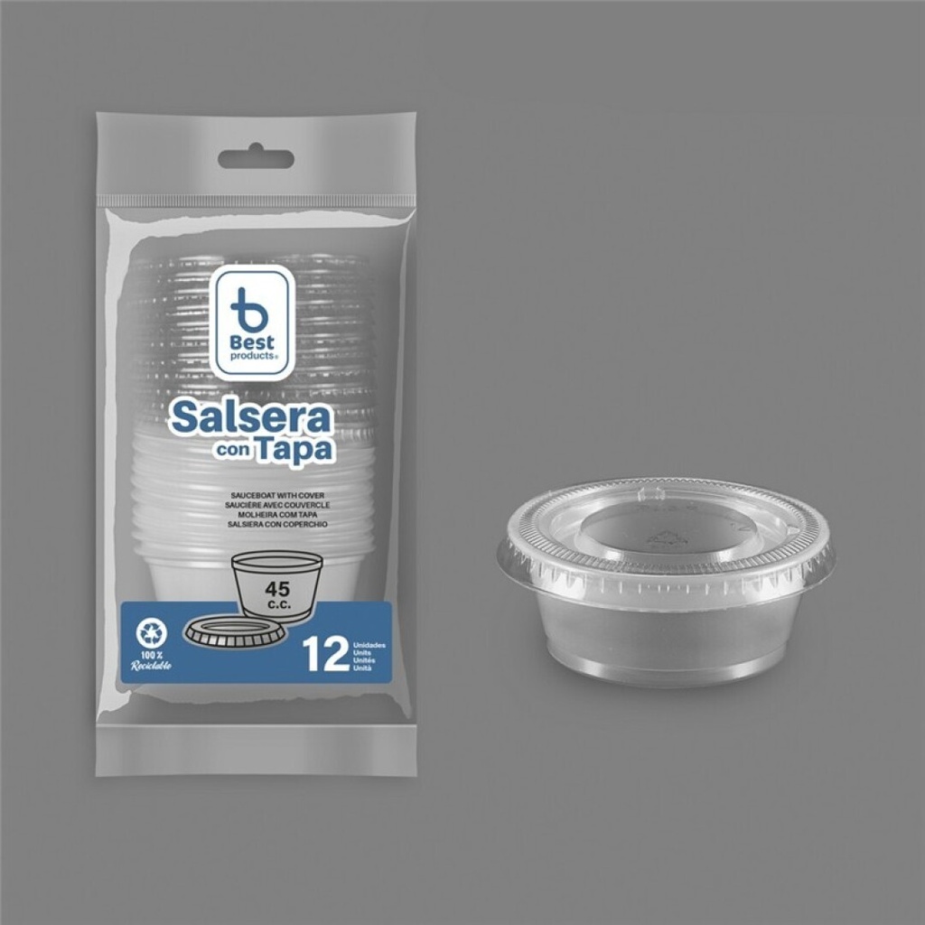 [730311] Salsera con tapa 45 cc PS/PET – Pack 12 uds