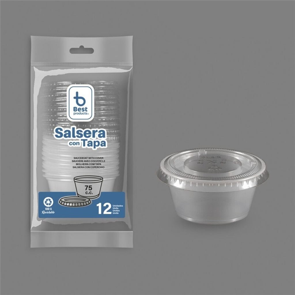 [730312] Salsera con tapa 75 cc PS/PET – Pack 12 uds