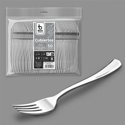 Tenedor grande plata reutilizable 18,5 cm – Caja 20 packs x 50 uds (1000 uds)