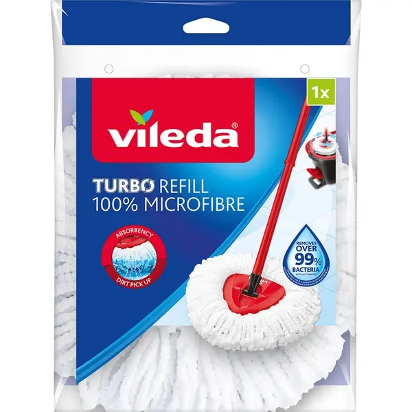 [BCN005474] Vileda recambio fregona turbo Easywring 1U Microfibra.