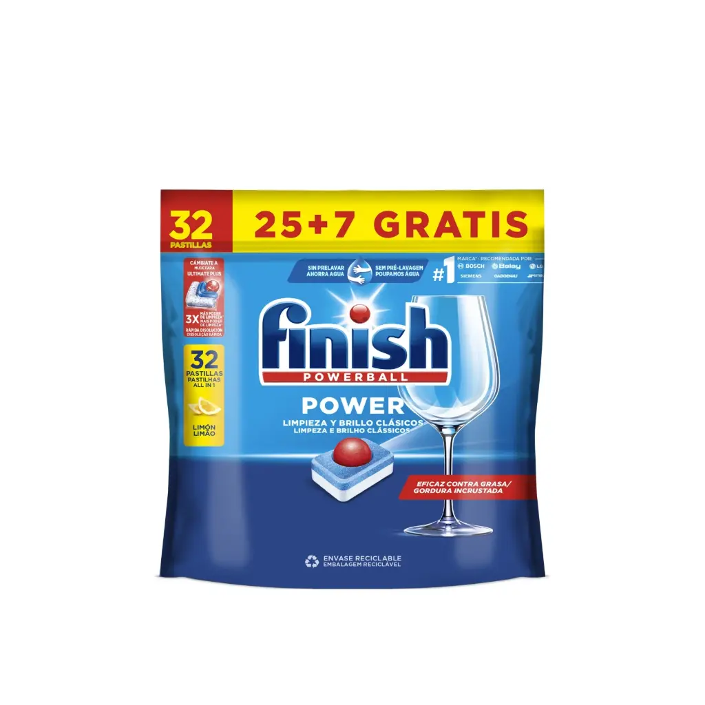 [BCN010942] FINISH LAVAVAJILLAS POWERBALL 25+7 U. ALL IN ONE LEMO