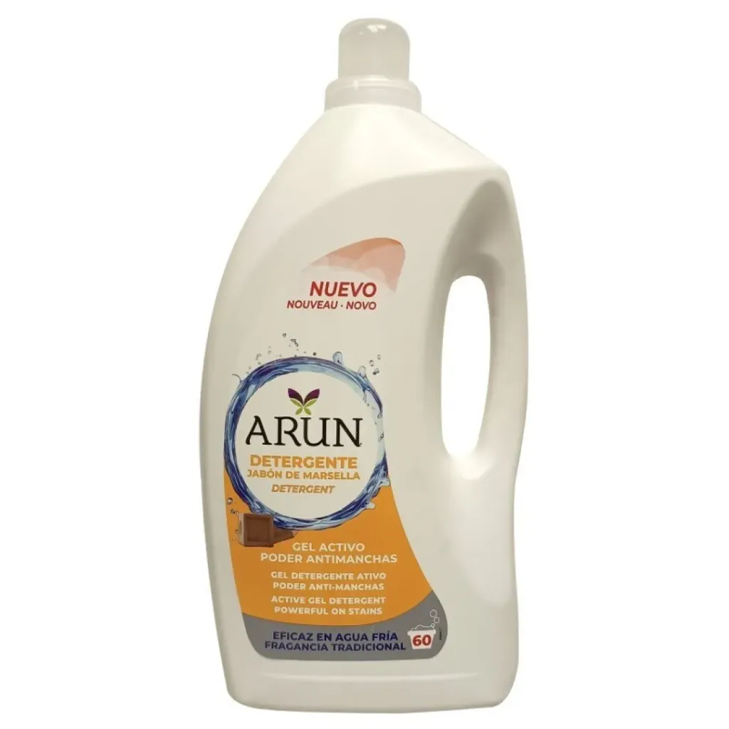 [BCN011614] Arun detergente gel 60 dosis 4 l. Jabón de Marsella.