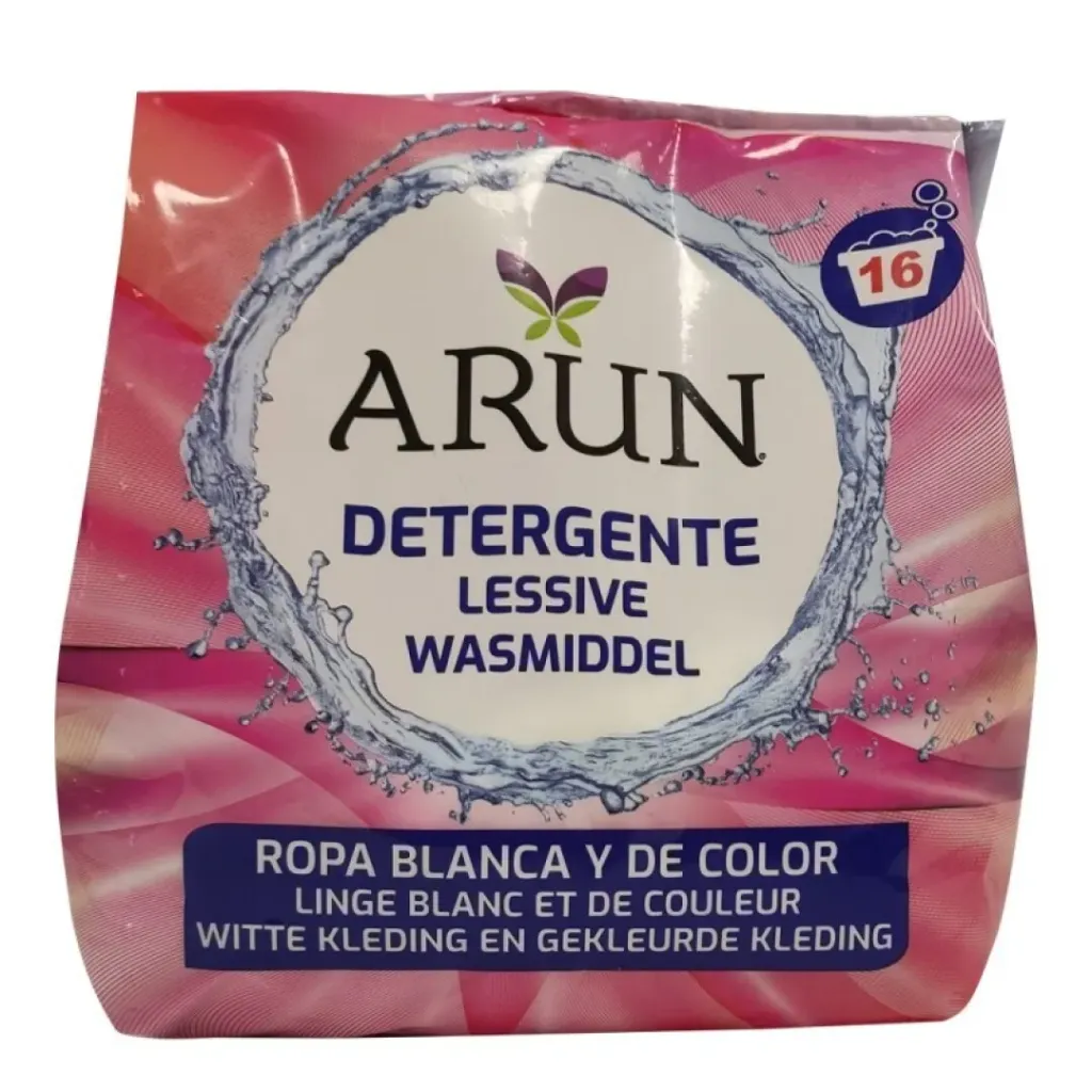 [BCN010570] Arun detergente en polvo 16 dosis 1 kg. Ropa blanca y de color.