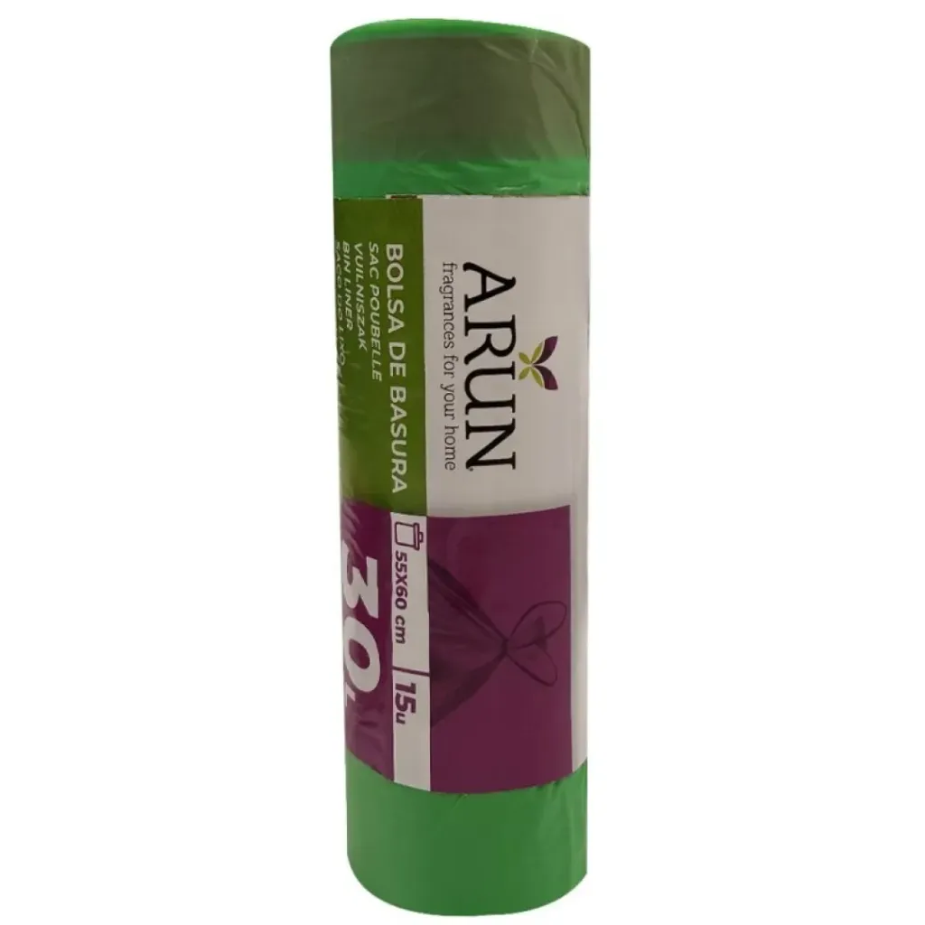 [BCN010567] Arun bolsa de basura 15 u. 55X60 verde 30 L.